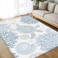 thumbnail image 4 of Blue Sea Turtle Area Rugs 5x7 for Living Room, Coastal Coral Summer Beach Nautical Non Slip Washable Rug Runner, Low Pile Indoor Floor Carpet Mat Bathroom Rugs for Bedroom, Kids Room, 4 of 9
