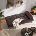 thumbnail image 3 of Vineego Couch Relax Modern Wood Convertible Folding and Futon Sofa Bed with 2 Cup Holder, Brown, 3 of 7