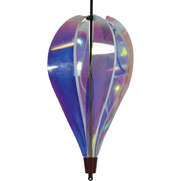 In the Breeze 0978 — Iridescent 6 Panel Hot Air Balloon - Outdoor Hanging Wind Spinner, Yard and Garden Decoration