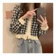 thumbnail image 3 of Suéter casual prendas de vestir de punto cómodas de viscosa de manga larga a cuadros versátiles para primavera otoño ANGGREK Otros, 3 of 8