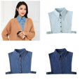 thumbnail image 2 of Ywmsfl Women Detachable Denims Faux Collar Blouse Color Half Shirt Lapel False Collar Crop Top Sweater Clothing Accessory, 2 of 20
