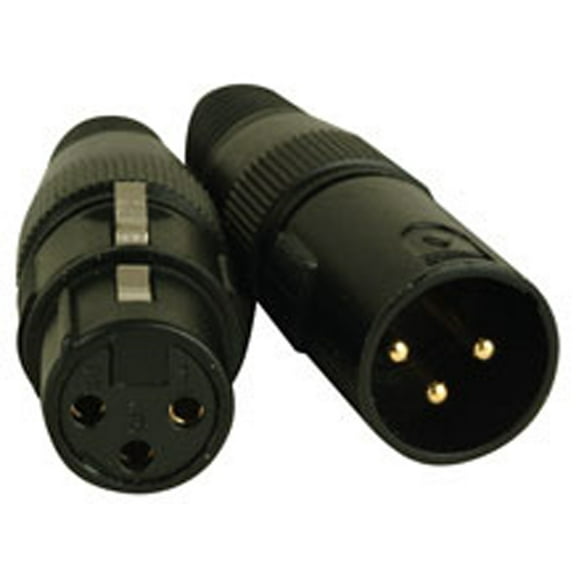 Elation ACXLR3PSET 3 Pin 1 Male And 1 Female Xlr Connectors W/ Gold Pins New