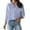 Blue #380, variant on Striped Button Down Shirt Women Classic Long Sleeve Collared Office Work Blouses Tops with Pocket Blue L