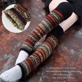 thumbnail image 4 of Socks Women Leg Warmers Knee Socks Bohemia Crochet Knit Tube Tube Legs Warmer Leg Socks Striped Socks Thick Dance Socks Long Leg Warmers Type 3, 4 of 4