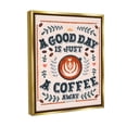 thumbnail image 4 of Stupell Industries Good Day A Coffee Away Food & Beverage Painting Gold Floater Framed Canvas Art Print Wall Art, 25 x 31, 4 of 10