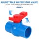 thumbnail image 2 of 40mm x 40mm Full Port U-PVC Ball Valve with Red Handle Lever - Durable Blue Valve for Plumbing and Water Control, 2 of 5