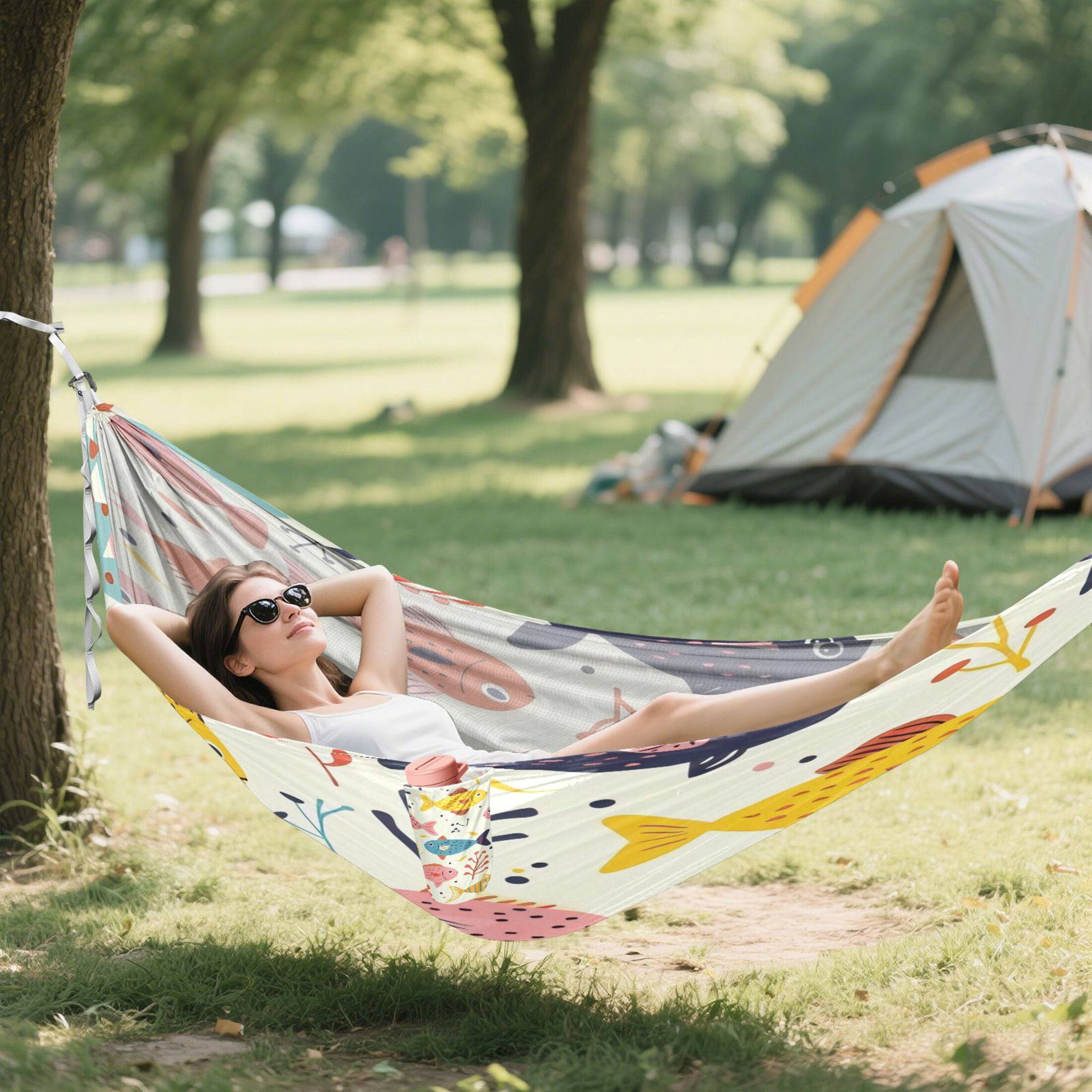 Hammock Camping Hammock Nylon Portable Hammock Travel Camping Hammock Colored Fish