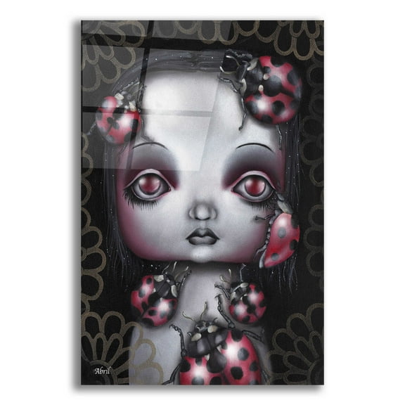 Epic Art 'Ladybug Girl' by Abril Andrade, Acrylic Glass Wall Art, 16"x24"