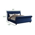 thumbnail image 6 of Kendall Queen 4 Pc Tufted Upholstery Vanity Bedroom Set Made With Wood In Blue, 6 of 14