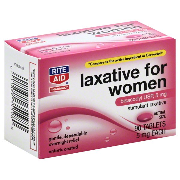 Rite Aid Women's Stimulant Laxative Tablets, Bisacodyl USP, 5 mg 90