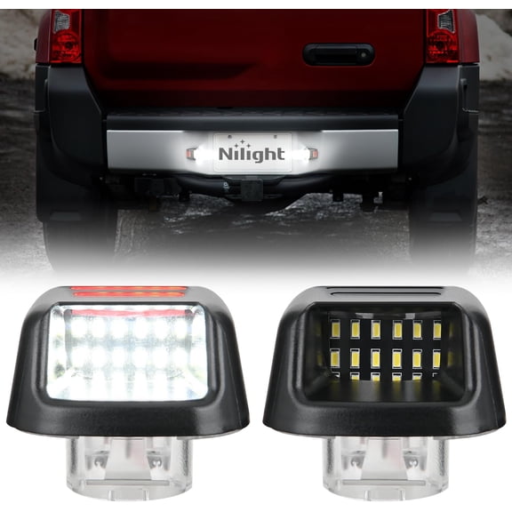 Nilight License Plate Lights Compatible with 2007 2008 2009 2010 2011 2012 2013 2014 2015 2016 2017 2018 2019 2020 2021 Nissan Frontier Navara D40 2007-2015 Titan Armada Xterra Red OLED Neon Tube