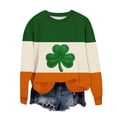thumbnail image 6 of Womens St Patricks Day Sweatshirts Crew Neck Loose Holiday Green Print Shirts Casual Comfy Pullover Tops (XL, Green 1), 6 of 7