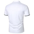 thumbnail image 4 of HAPIMO Slim Business Cotton Lined Shirts for Men Activewear Casual Workout Summer Holiday Fashion Tees Solid Color Teens Tops Short Sleeve Quarter Button White S, 4 of 9