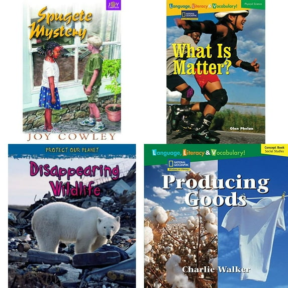 Children's Fun & Educational 4 Pack Paperback Book Bundle (Ages 6-12): SPUGETE MYSTERY Dominie Joy Chapter Books, Language, Literacy & Vocabulary - Reading Expeditions Physical Science: What Is Matter