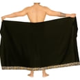 thumbnail image 5 of LA LEELA Men's Pareo Regular Swimsuits Sarong Long Swim Beach Wrap One Size Geometric, Black Summer Vacation Aloha, 5 of 5