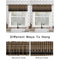 thumbnail image 6 of Brown Black Plaid Kitchen Curtain Valances for Windows Farmhouse Short Curtains, Vintage Rustic Star Buffalo Check Rod Pocket Valance Curtain for Bedroom Cafe Living Room 54"x18", 6 of 8