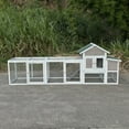 Large 122 Inch Gray Wooden Chicken Coop Chicken House Pet Rabbit Cage