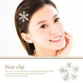 thumbnail image 4 of OULII 5 Pcs Barrettes Délicates Accessoires Épingle à Cheveux Argent pour Femmes en Forme de Fleur, 4 of 8