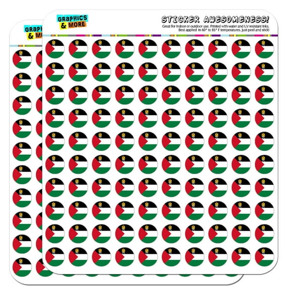Palestine National Country Flag 1/2" (0.5") Scrapbooking Crafting Stickers