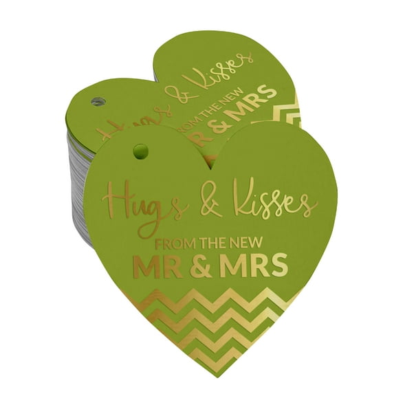 Inkdotpot Gold Foil Paper Hang Tags Hugs & Kisses From The Wedding Favor Tags 50 Pieces