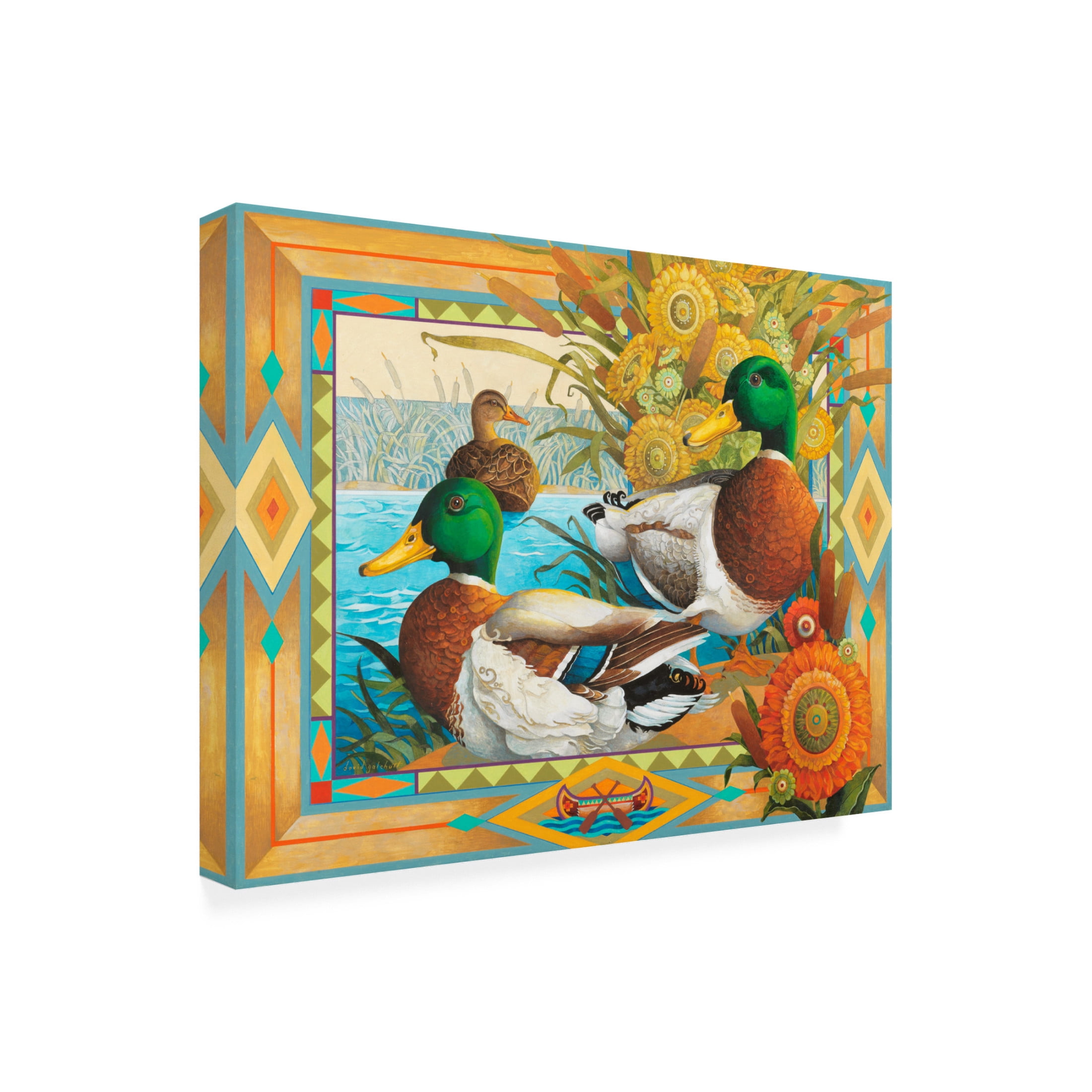 Canvas Wall Art - David Galchutt 'Marshland Friends' Wall Art for Living Room, Bedroom, or Office Décor by Trademark Fine Art - 19 x 14 Inches