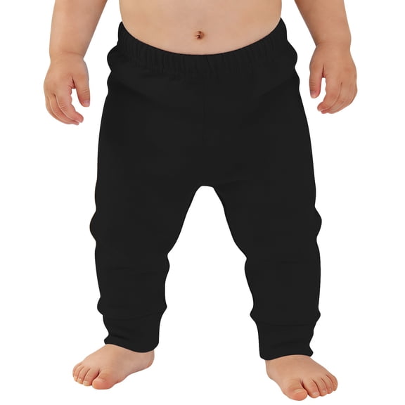 Blekii Baby Cotton Pants, Soft Solid Color Trousers, Casual Outerwear for Infants, Black, 12M