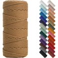 thumbnail image 1 of HSHDLDF Coffee Macrame Cord 3mm x 109yards, Colored Macrame Rope, 3 Strand Twisted Cotton Rope Macrame Yarn, Colorful Cotton Craft Cord for Wall Hanging, Plant Hangers, Crafts, Knitting, 1 of 7