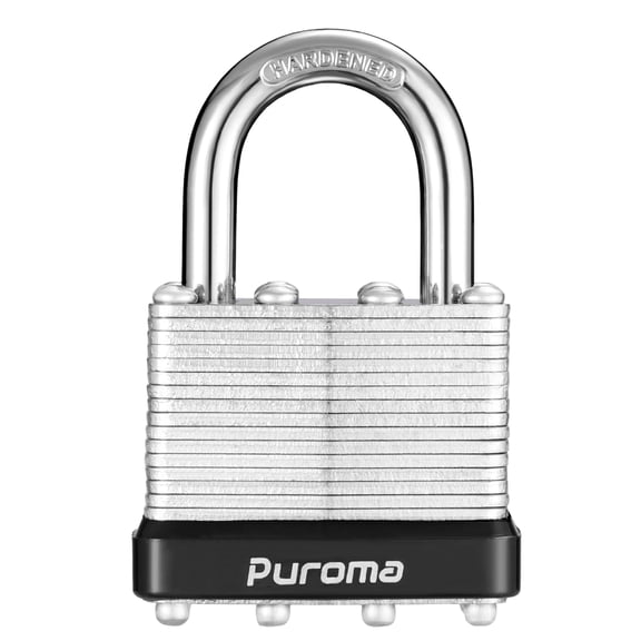 Puroma 1" Short Shackle, 1-9/16" (40mm) Padlock with 2 Keys, Hardened Steel Heavy-Duty Lock for Sheds, Gates, Fences, Toolboxes, 1 Pack