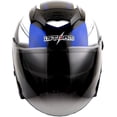 thumbnail image 3 of 1Storm HJK526 Blue Thermoplastic Glossy Classical Knight Dual Lens Large Motorcycle Helmet, 3 of 6
