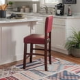 thumbnail image 2 of Linon FBA_ Monaco Tabouret, 24 Pouces, Rouge Foncé, 17.75 Pouces L x 19.5 Pouces P x 38 Pouces h, Espresso, 2 of 10