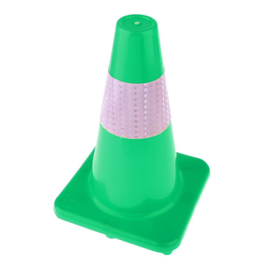 Windproof Road Safety Cone Reflective Marker Roller Skating Football Green 