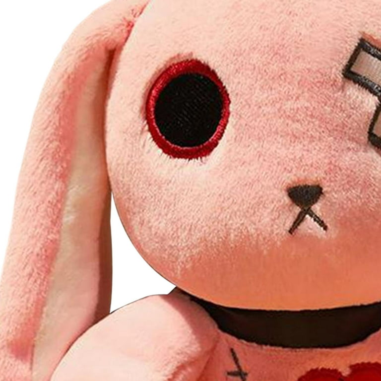 12in Creepy Goth Bunny Plush Crazy Rabbit Plushie Toys, Spooky