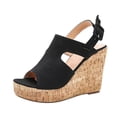 thumbnail image 2 of Zapatos de mujer Casual Peep Toe Cuñas Super High Heels Hebilla Correa Sandalias de moda Wmkox8yii  sa4142, 2 of 5