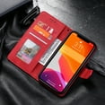thumbnail image 6 of PU Leather Wallet Case for iPhone 14 Pro, Detachable Wrist Hand Strap Magnetic Clasp Flip Folio Cover with Card Slots Cash Holder Kickstand Soft Silicone Shockproof Anti-Scratches Case,Red, 6 of 8