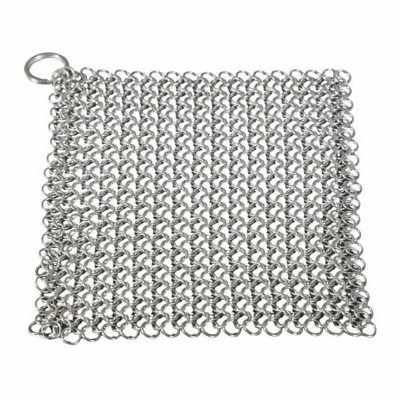 Camp Chef Chainmail Scrubber - 7x7 Inch Stainless Steel Cookware Cleaner for Cast Iron & Steel Griddles