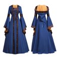 thumbnail image 2 of Women's Halloween Gothic Vintage Maxi Dress Long Dress Costumes Cosplay Retro Gown Dress Blue M, 2 of 7