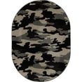 thumbnail image 1 of Camouflage Smoke Screen Area Rug for Living Room, Dining Room, Kitchen, Bedroom, Kids, Made In USA - 5' x 7' Oval, 1 of 2