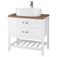 thumbnail image 1 of Gabinete Para Baño Mueble Lavamanos Ovalín Monomando Con 2 Cajones y 1 Repisa Fibra de Madera MFC KingsHouse blanco, 1 of 7