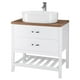 thumbnail image 1 of Gabinete Para Baño Mueble Lavamanos Ovalín Monomando Con 2 Cajones y 1 Repisa Fibra de Madera MFC KingsHouse blanco, 1 of 7