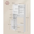 thumbnail image 2 of VASAGLE UBTS018W01 - Estante de Almacenamiento para baño con Puerta Deslizante, estantes Ajustables, Soporte para Papel higiénico, Ahorro de Espacio, Moderno, 25 x 83 x 169 cm, Blanco Nube, 2 of 6