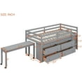 thumbnail image 2 of Twin Size Low Loft Bed with Retractable Writing Desk and 4 Drawers,Wooden Loft Bed with Lateral Portable Desk and Shelves, 2 of 8