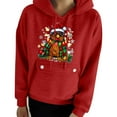 thumbnail image 4 of Enjoytime Womens Hoodie Christmas Cute Printed Long Sleeve Pullover Tops Plus Size Fall Fashion Casual Sweatshirt 2025 Winter Clothes Red XL, 4 of 5