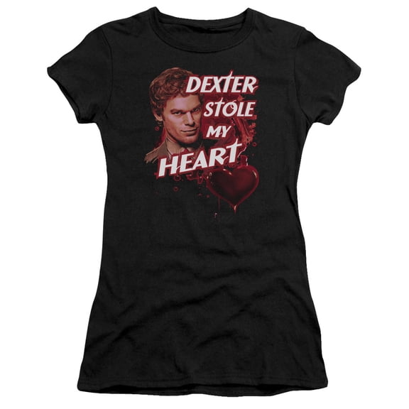 Dexter Bloody Heart Junior Women's T-Shirt Sheer Black