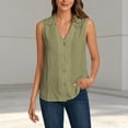 thumbnail image 3 of Chiffon Tank Tops for Women Summer V Neck Collared Button Up Loose Sleeveless Shirt Dressy Casual Work Blouse Vest Tops, 3 of 8