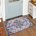 thumbnail image 4 of Bohemian Floral Medallion Area Rug - 2x3 Blue Small Kitchen Rug Machine Washable Front Door Rug, Soft Non Slip Indoor Floor Throw Carept for Bedroom Bathroom Mud Room Entry Way, 4 of 8