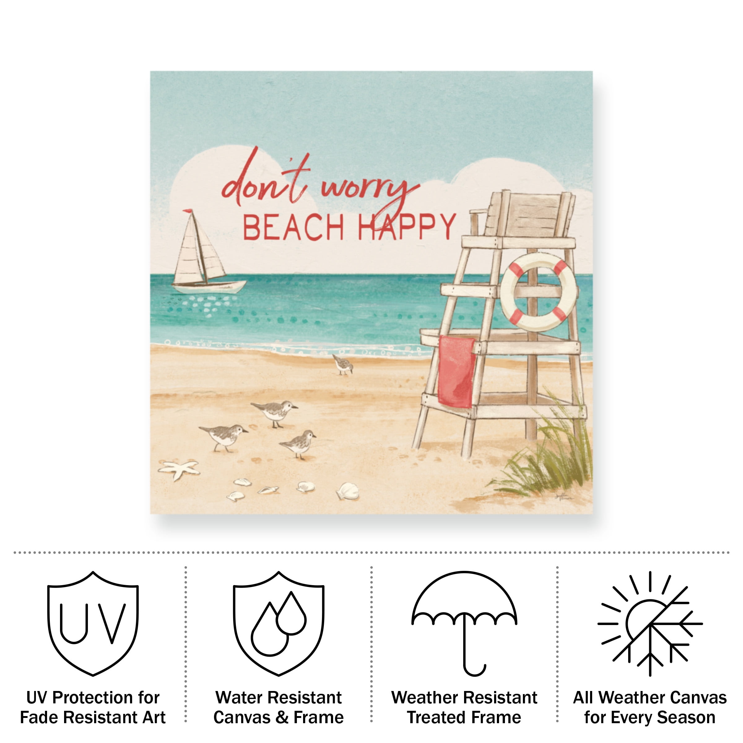 Janelle Penner 'Beach Time III' Outdoor Canvas 24x32