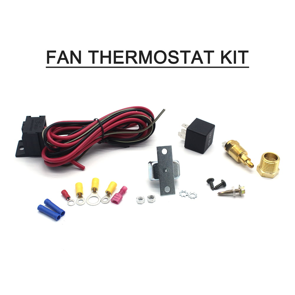 Cooling Fan Thermostat Kit Temp Sensor Temperature Switch,Relay Kit 200 Degree 
