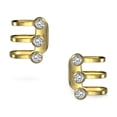 thumbnail image 2 of Bling Jewelry Womens Minimalist CZ Triple Band Ear Cuff Earrings Gold Plated .925 Sterling Silver, 2 of 4