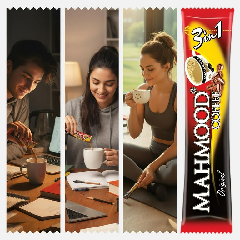 Mahmood Coffee 3 in 1 Instant Coffee Packets – Coffee with Milk