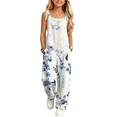 thumbnail image 2 of Coerni Girls Summer Lightweight Jumpsuits Spaghetti Tie Strap Losse Fit Overalls 4-12 Years Kids Casual Fashion Print Rompers, 2 of 4